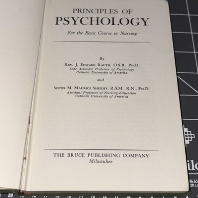 Vintage 1945 Priciples Of Psychology For The Basic Course In Nursing