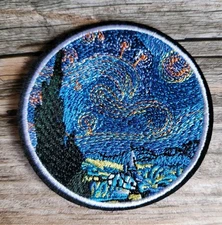 Van Gogh Impressionist Art Masterpiece, Starry Night Classic Art Patch
