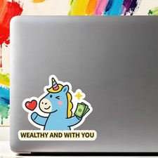 Greeting Stickers Vinyl Waterproof Self-adhesive for Laptop Wall Refrigerator
