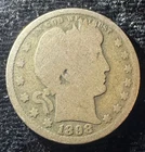 1898-S Barber Quarter 25C Strong Date Worn S Mint Silver Coin