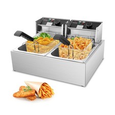 Commercial Deep Fryer - 3400W Electric Deep Fryers with 2x6.35QT Baskets 0.8m...