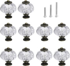 Acrylic Pumpkin Knobs Clear 10 Pack Vintage Drawer Pulls Kitchen Cabinet