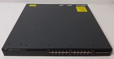 Cisco Catalyst 3650 24 Port Gigabit Switch 2x10G PoE+780W WS-C3650-24PS-L NoEars
