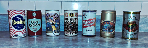 27 Assorted Vintage Beer Cans Breweriana, Reading, Pabst, Budweiser, Guinness