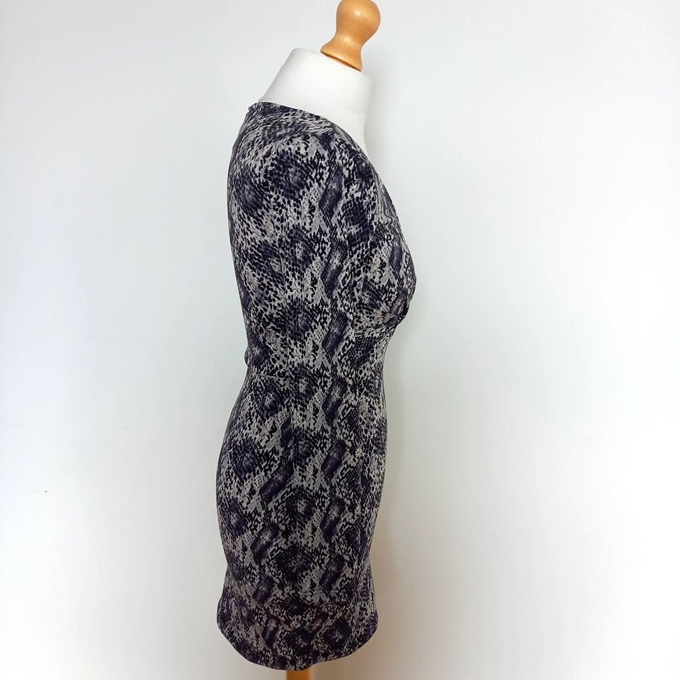 H&M UK 10 Grey Snakeskin Print Bodycon Mini Dress BNWT - Image 4 of 4