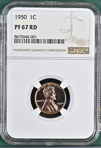 1950 Proof Lincoln Wheat Cent Penny NGC PF-67 RD -001