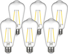 Dimmable Edison Light Bulbs 60 Watt Equivalent, E26 LED Bulb 2700K Warm White, C