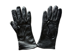 Vintage Black Leather Gloves Size 3 Genco Wool Lined Never Worn Women  s