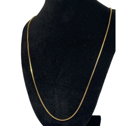 18K Gold Vermeil Box Chain Necklace 24” Dainty Chic Fashion Trendy Stylish NWT - Picture 10 of 12