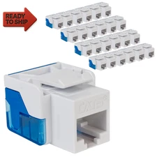 Cat5E RJ45 Keystone Jack for EZ Style, White, 25-Pack