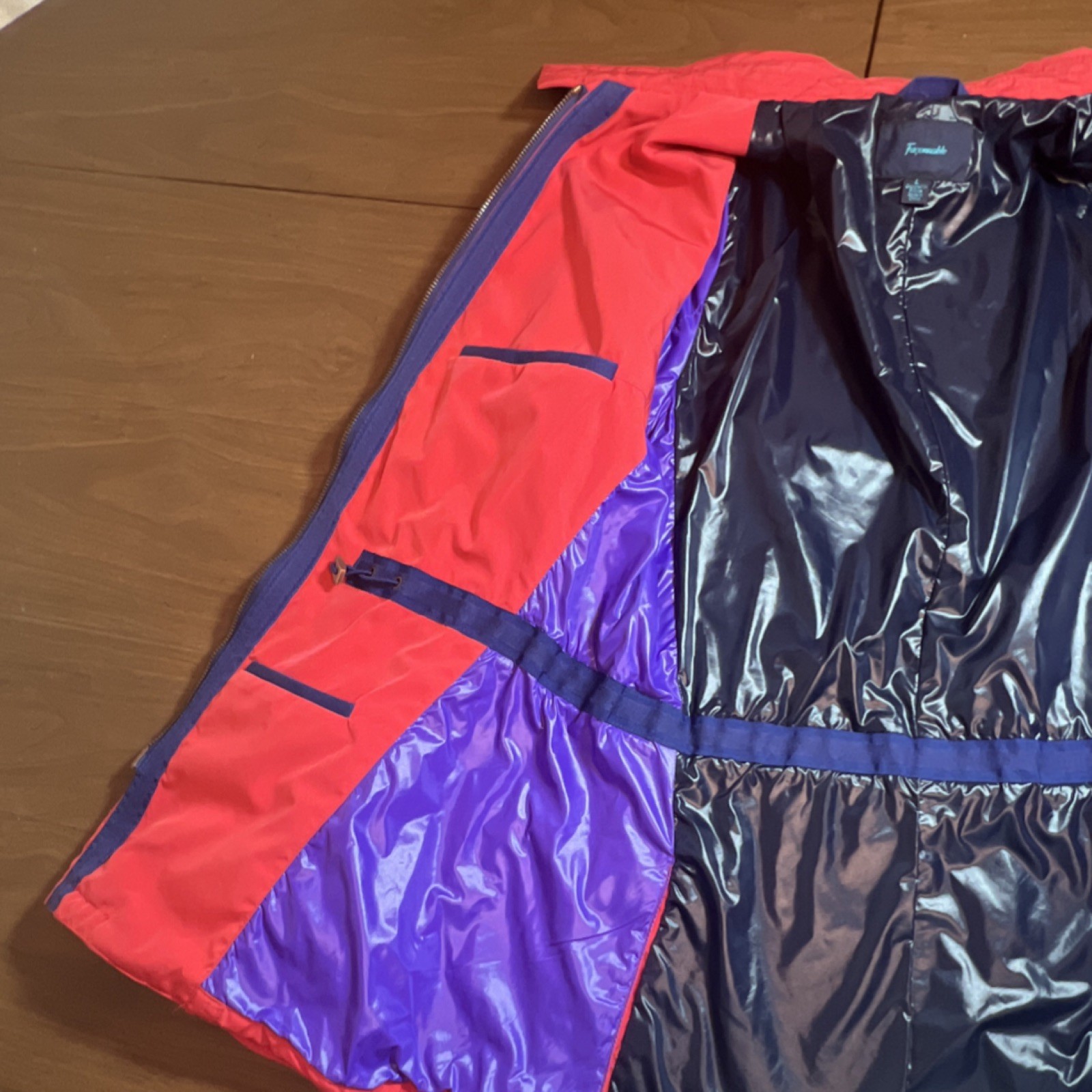 Faconnable Red Mid-Length Collared Jacket Button … - image 9