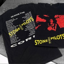 Stone Temple Pilots Core US Tour 1992 t-shirt 2 sided black tee NH20893