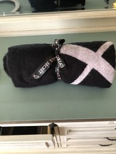 VICTORIA'S SECRET BLACK PINK HEART SUPER SOFT FLEECE BLANKET THROW 50x60 NWT