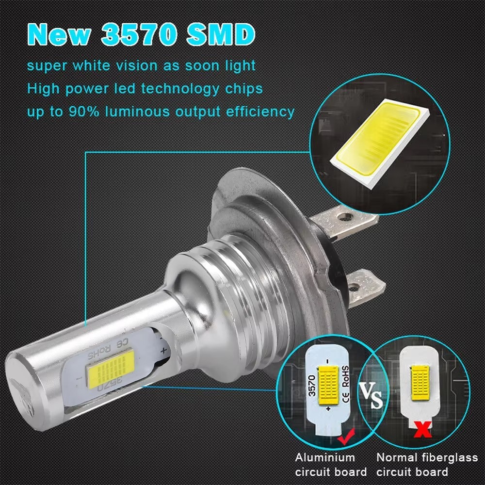 Lampadine Faro LED Xenon Bianco 250000k 472 Auto Faro Basso Lampadina 12V - Miniatura 4