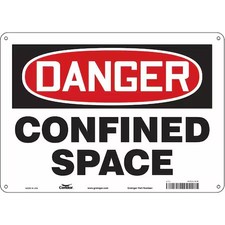 Condor 465J26 Safety Sign, 10 In Height, 14 In Width, Polyethylene, Horizontal