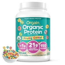 Orgain Organic Vegan Protein Powder, Fruity Cereal - 21g Plant Based Protein,...