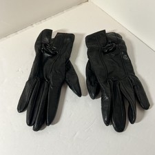 Black Leather Gloves Cashmere Lined Made In Italy Size 6
