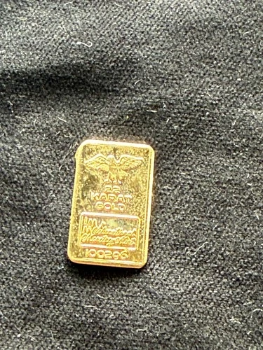 Vintage 22k Gold Bar International Monetary Mint * Eagle * 1/200th oz * Rare