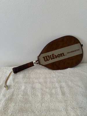 Vintage Wilson Grandmaster Tennis Racket 3 7/8 XS Leather Grip USA w/ Cover