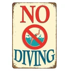 No Diving Pool Sign Vintage Pool Safety Sign Pool Rules Metal Tin Signs Funny Sw
