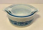 Pyrex Blue Horizon 3 Piece Cinderella Nesting Bowls 473, 474, 475-B Vintage MCM