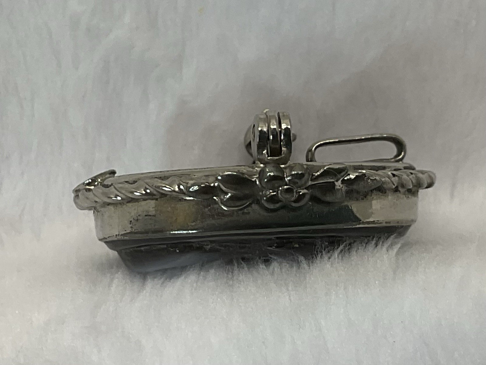 Vintage Drexel Sterling  Carved Abalone Cameo Brooch Pin Or Pendant