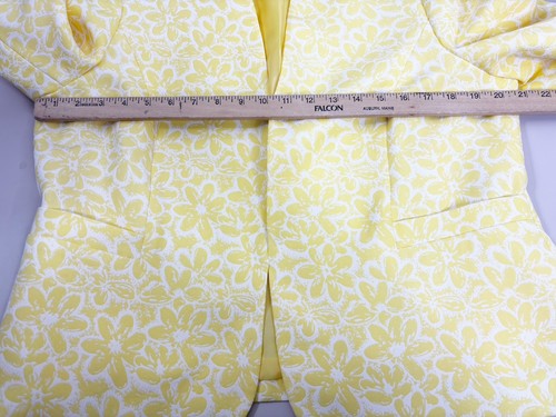 Kasper "Field Of Blooms" Sz 14 Yellow White Floral Blazer Lined RV $99 NWT - Picture 9 of 13
