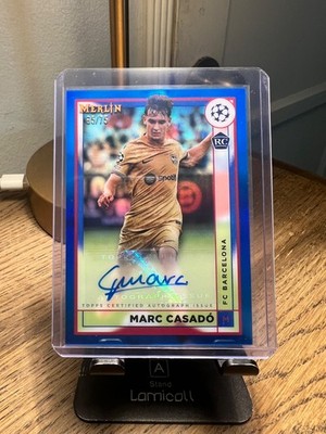 2023 Topps Merlin Marc Casado Blue Refractor RC Auto /75 FC Barcelona Rookie