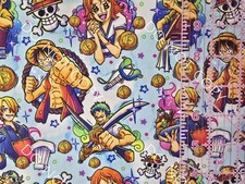 Custom 100 Cotton Woven Fabric One Piece Anime By The 1/4 Yard 9x56