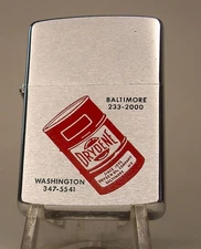 1965 * DRYDENE OIL Since 1913 Zippo with RED Felt Padding Light Use 100% Paint