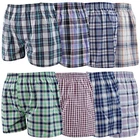 3 6 9 12 Pairs Men's Woven Check Boxer Shorts Underwear Cotton Rich Briefs Trunk