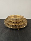 Amalfi Decor Cake Stand Round Metal Pedestal Holder, Antique Gold