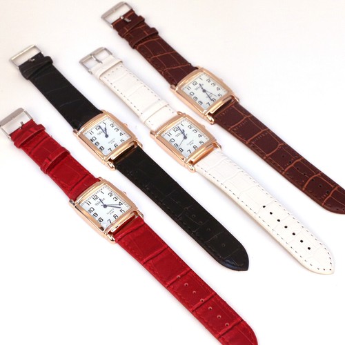 Ladies Women Wrist Watches Watch Quartz Square Leather Strap Analogue Black Gift - Picture 5 of 17
