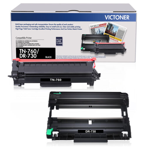 TN760 Toner DR730 Trommelkassette für Brother MFC-L2690DW MFC-L2710DW L2550DW Set - Bild 10 von 12