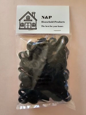 N&P HOUSEHOLD PRODUCTS 50 Black, Extra Strong Gutter Hooks/Clips for Christmas, Xmas & String Lights #1