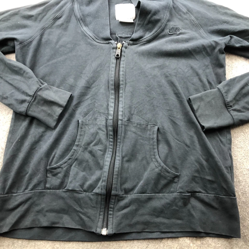 Vintage Nike Hoodie Womens Medium Black Full Zip Hooded Hiking Embroidered Y2K - Image 2 of 4