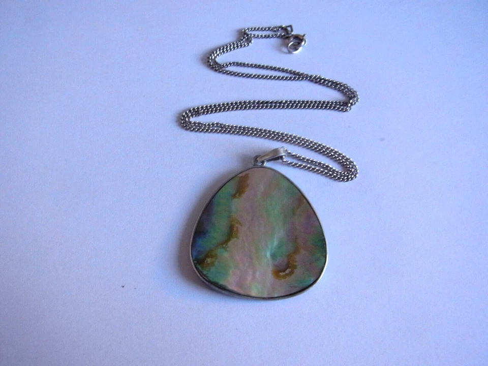 Wunderschöner Anhänger Silber 835 Perlmutt + Kette 835 - Bild 3 von 4