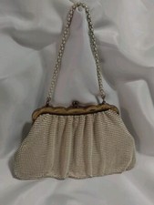 Purse/Handbag 1940's Off White alumesh Whiting & Davis Clutch Made In The USA