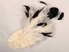 GWENDOLYN GLEASON Light Ivory Black Hair Fascinator Formal Bridal Wedding NEW