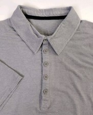 Hylete Men's Size XL Performance Polo Gray Short Sleeve Shirt Stretch