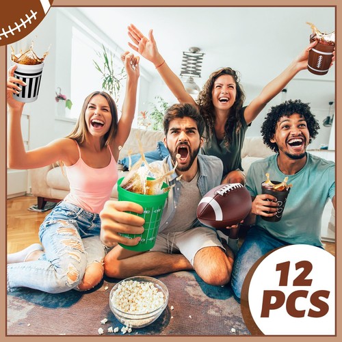 Tioncy 48 Pack Football Plastic Cups 16 Oz Football Theme Disposable Cups 4 D... - Picture 6 of 7