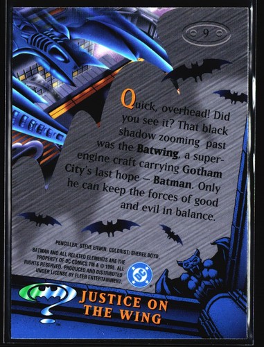 1995 DC COMICS BATMAN FOREVER METAL JUSTICE ON THE WING #9 - Picture 2 of 2
