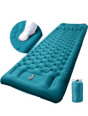 Inflatable Camping Sleeping Pad with Pillow4 Inch Sleeping Mat with Built-inPump