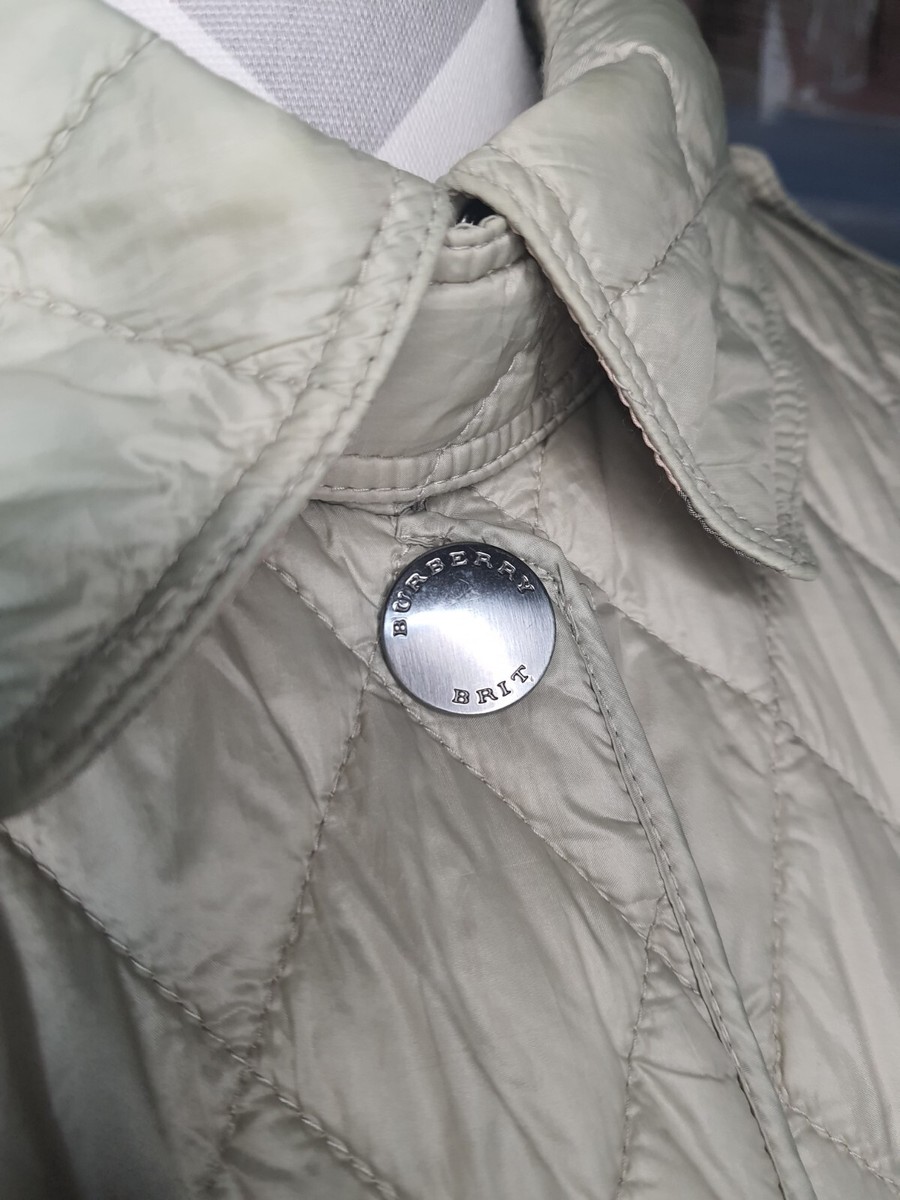 Burberry Brit Kencott Quilted Green Beige Jacket