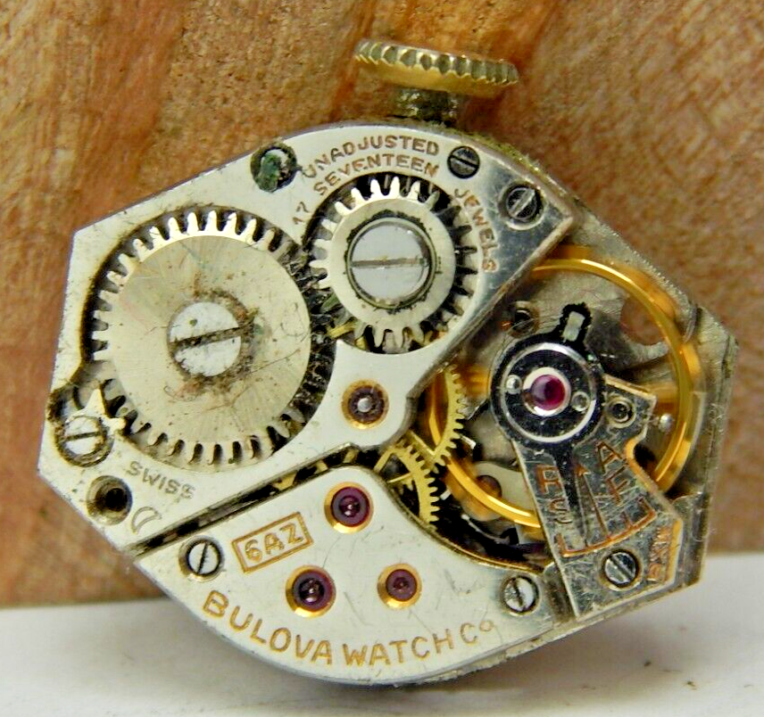 oulovページ Vintage 1938 Bulova 6AZ 17 jewel ladies wrist watch movement with