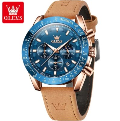 Armbanduhr Olevs Quarzuhr Herren Analog Chronograph Datum 