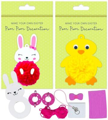 Ostern Bommel Set selber machen hängend Kinder Party Deko Tasche Füller Geschenk