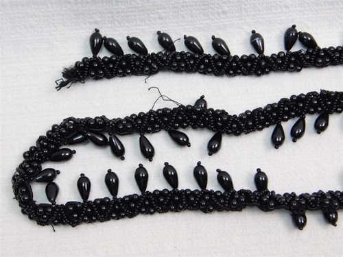 11Pcs Vtg White Cream Black Gold Iridescent Mixed Lot Trim Various Lengths Width - Picture 5 of 24