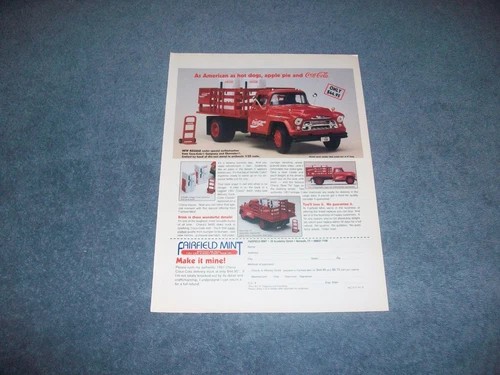 Fairfield Mint 1957 Chevy 8400 Stake-Side Coca-Cola Delivery Truck Vintage Ad