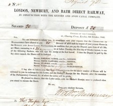 GB QV RAILWAY Cover *London Newbury Bath* KENNET & AVON CANAL 1845 Letter RL36